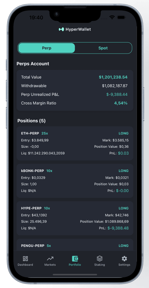 HyperWallet Portfolio - Track your investments and performance